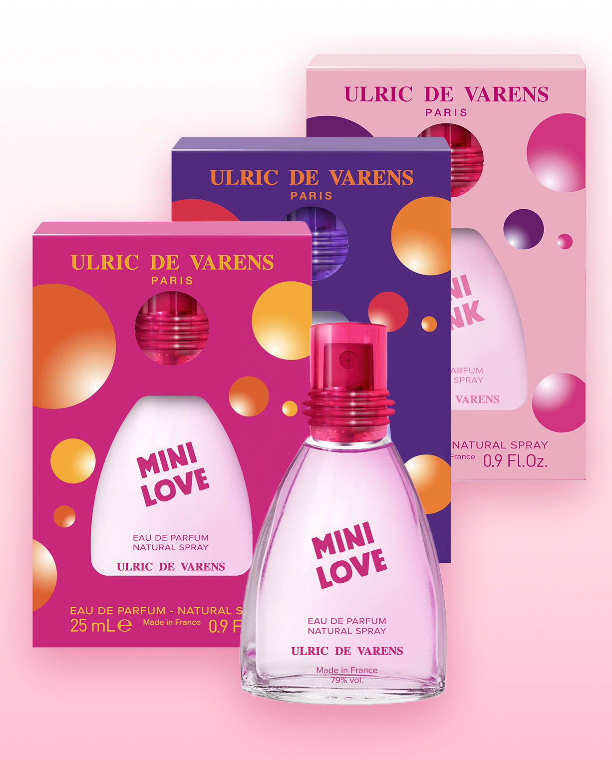 Set Mini Love, Sexy, Pink  (3 x 25ML) - Ulric de Varens -  - #tag1# - #tag2# - #tag3# - #tag4#